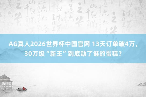 AG真人2026世界杯中国官网 13天订单破4万,30万级“新王”到底动了谁的蛋糕?