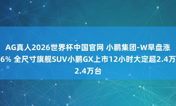 AG真人2026世界杯中国官网 小鹏集团-W早盘涨近6% 全尺寸旗舰SUV小鹏GX上市12小时大定超2.4万台