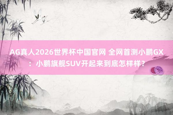 AG真人2026世界杯中国官网 全网首测小鹏GX:小鹏旗舰SUV开起来到底怎样样?