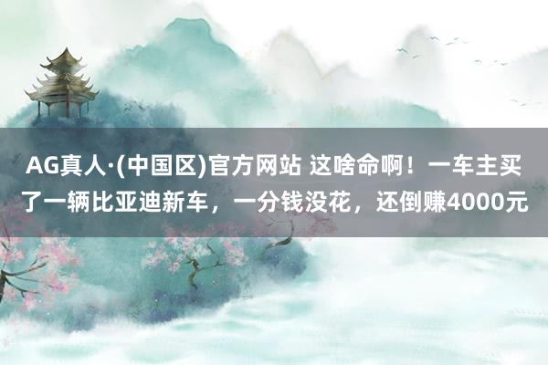 AG真人·(中国区)官方网站 这啥命啊!一车主买了一辆比亚迪新车,一分钱没花,还倒赚4000元