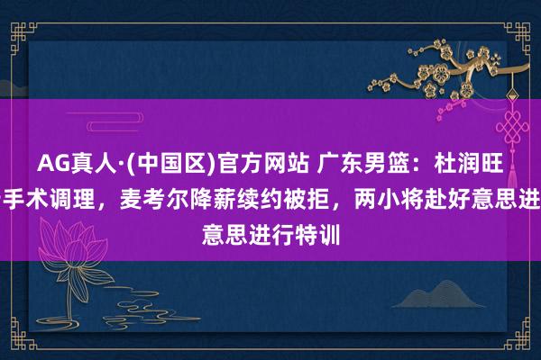 AG真人·(中国区)官方网站 广东男篮:杜润旺将进行手术调理,麦考尔降薪续约被拒,两小将赴好意思进行特训