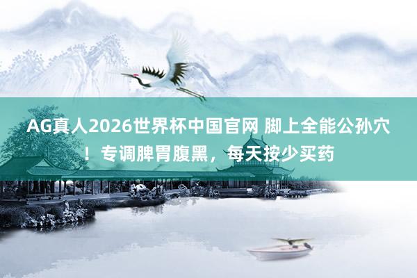 AG真人2026世界杯中国官网 脚上全能公孙穴!专调脾胃腹黑,每天按少买药