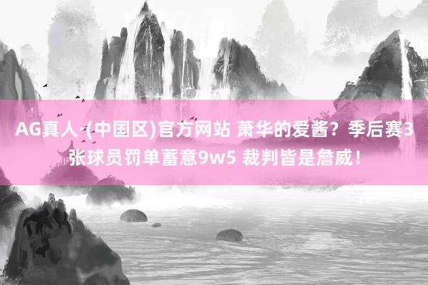 AG真人·(中国区)官方网站 萧华的爱酱？季后赛3张球员罚单蓄意9w5 裁判皆是詹威！