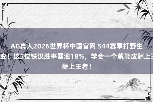 AG真人2026世界杯中国官网 S44赛季打野生态剧变!这5位铁汉胜率暴涨18%,学会一个就能应酬上王者!