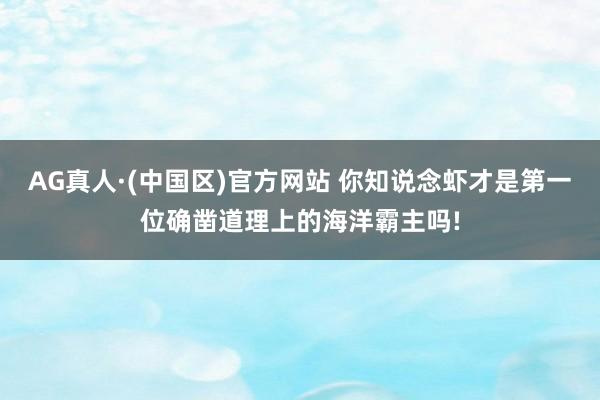 AG真人·(中国区)官方网站 你知说念虾才是第一位确凿道理上的海洋霸主吗!