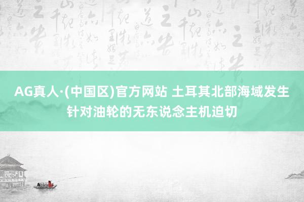 AG真人·(中国区)官方网站 土耳其北部海域发生针对油轮的无东说念主机迫切
