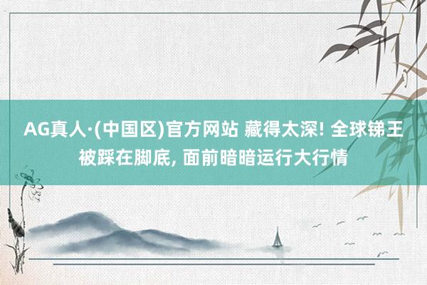 AG真人·(中国区)官方网站 藏得太深! 全球锑王被踩在脚底, 面前暗暗运行大行情