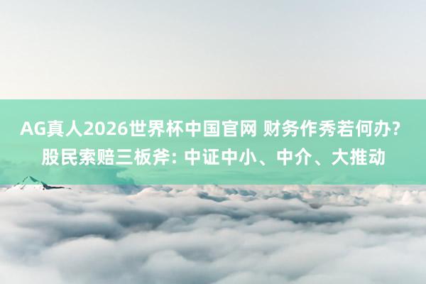 AG真人2026世界杯中国官网 财务作秀若何办? 股民索赔三板斧: 中证中小、中介、大推动