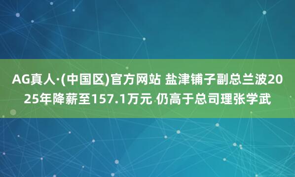 AG真人·(中国区)官方网站 盐津铺子副总兰波2025年降薪至157.1万元 仍高于总司理张学武