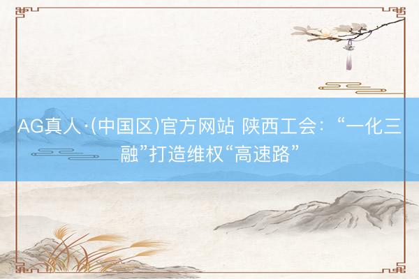 AG真人·(中国区)官方网站 陕西工会:“一化三融”打造维权“高速路”