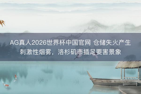 AG真人2026世界杯中国官网 仓储失火产生刺激性烟雾,洛杉矶市插足要害景象